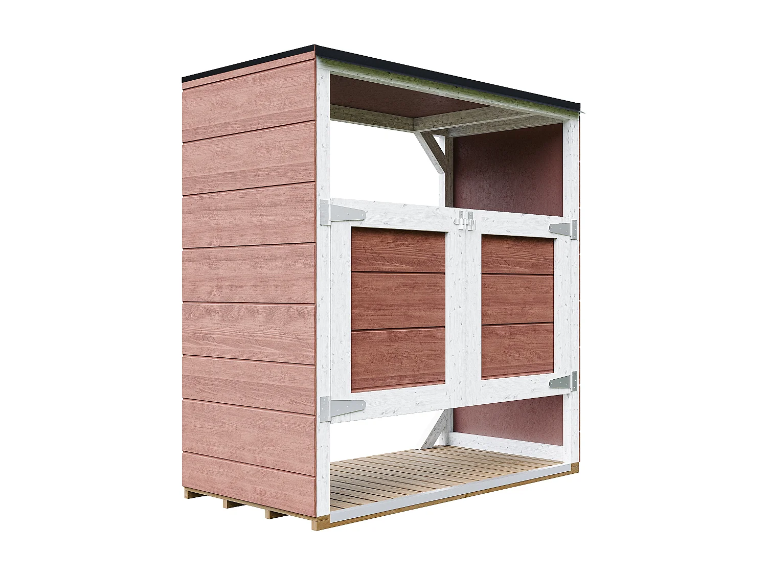 Obudowa na kosze na śmieci 1,14 m² / 2x240L - M980A-REDWOOD RED