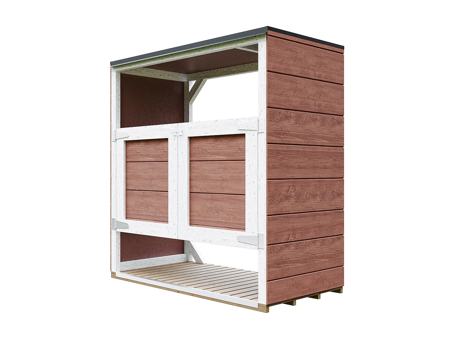 Obudowa na kosze na śmieci 1,14 m² / 2x240L - M980A-REDWOOD RED