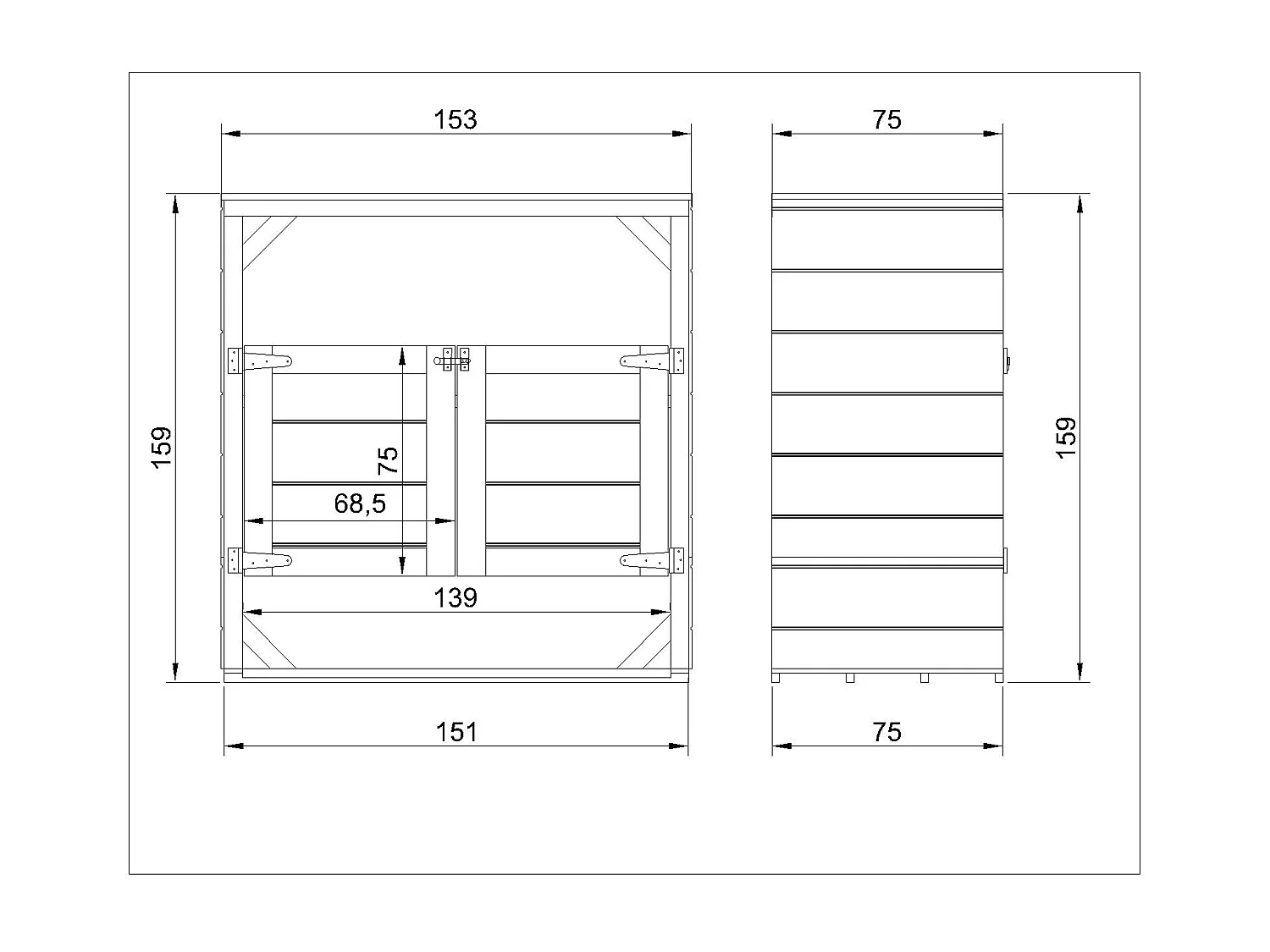 Obudowa na kosze na śmieci 1,14 m² / 2x240L - M980A-REDWOOD RED