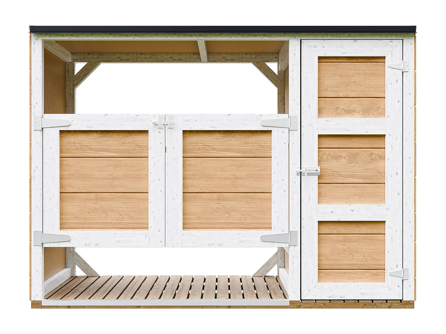 Kliko ombouw 1,62 m² / 2x240L met deuren – container ombouw hout - M981A-HARVEST HONEY