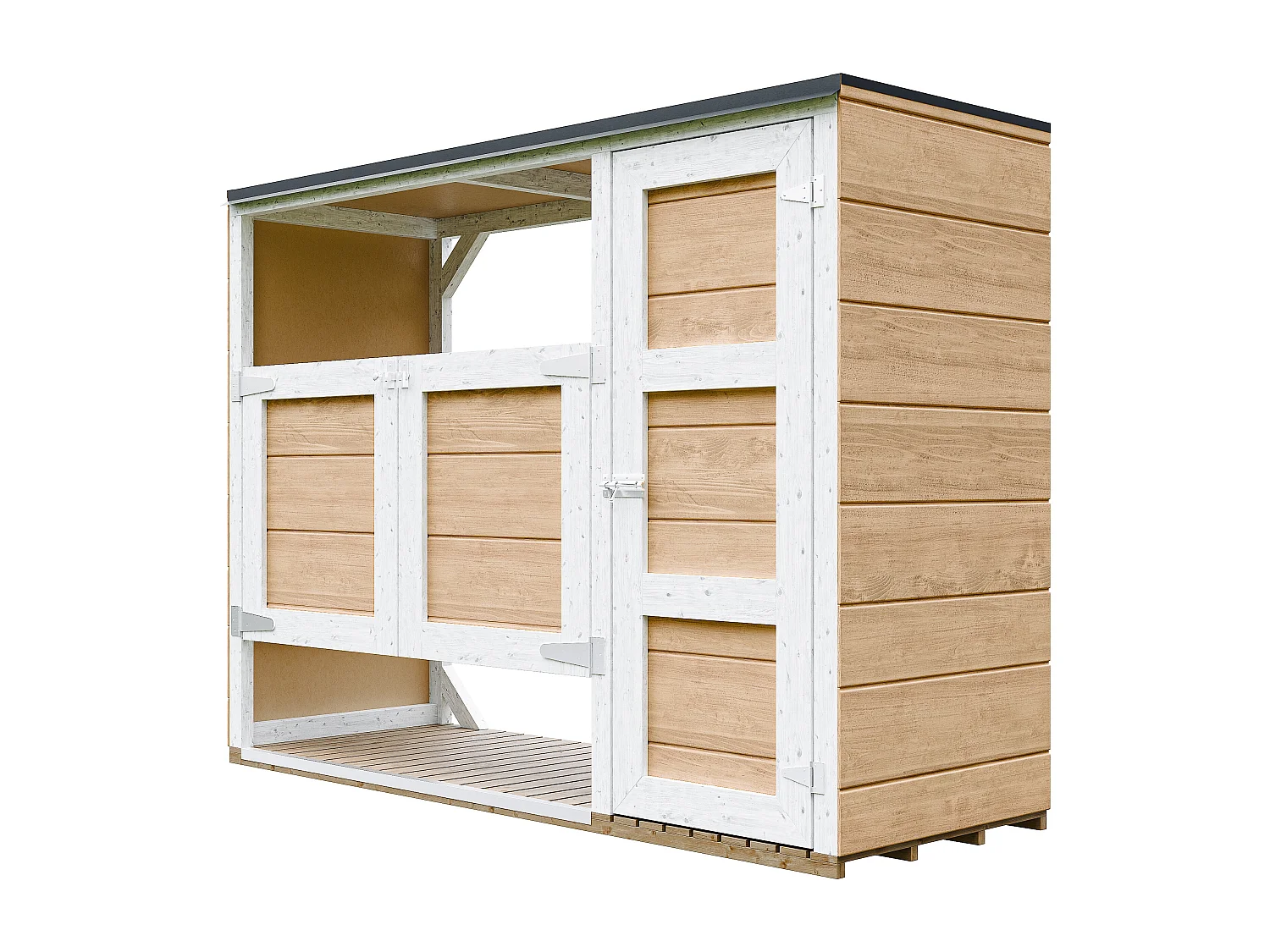 Kliko ombouw 1,62 m² / 2x240L met deuren – container ombouw hout - M981A-HARVEST HONEY