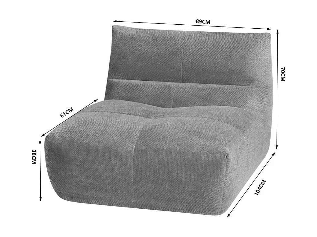 Alba - Chauffeuse compressée en tissu - Rouille