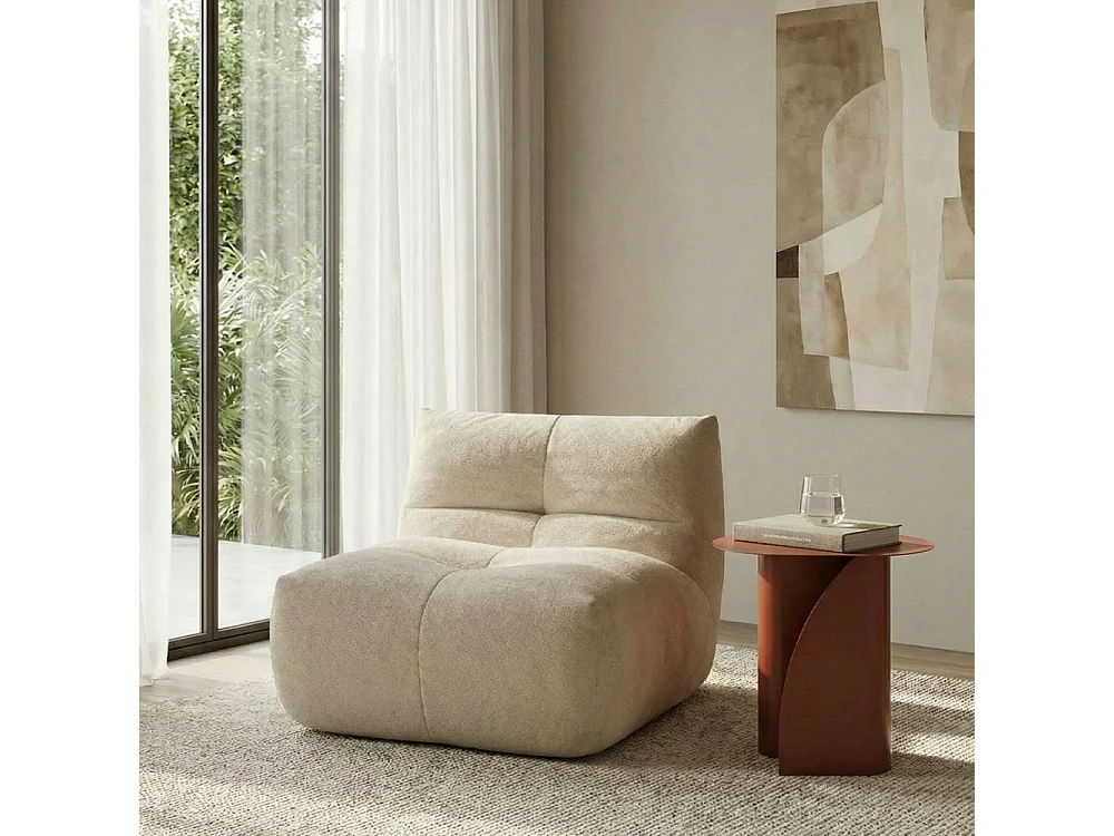 Alba - Chauffeuse compressée en tissu - Beige