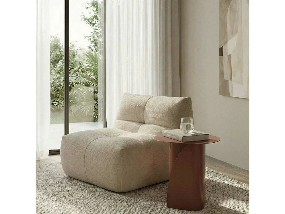 Alba - Chauffeuse compressée en tissu - Beige