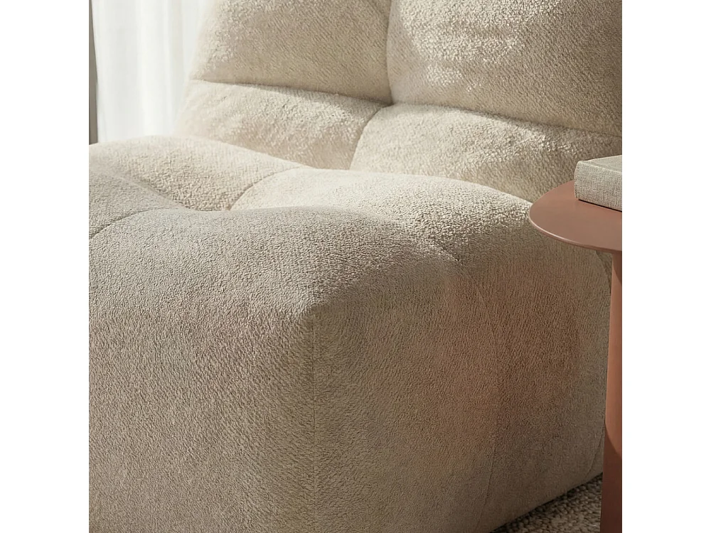 Alba - Chauffeuse compressée en tissu - Beige