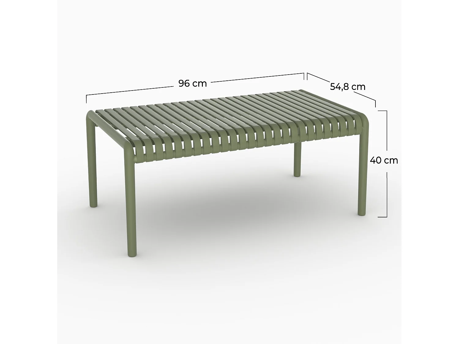 Tavolino da giardino in plastica verde kaki - Téa