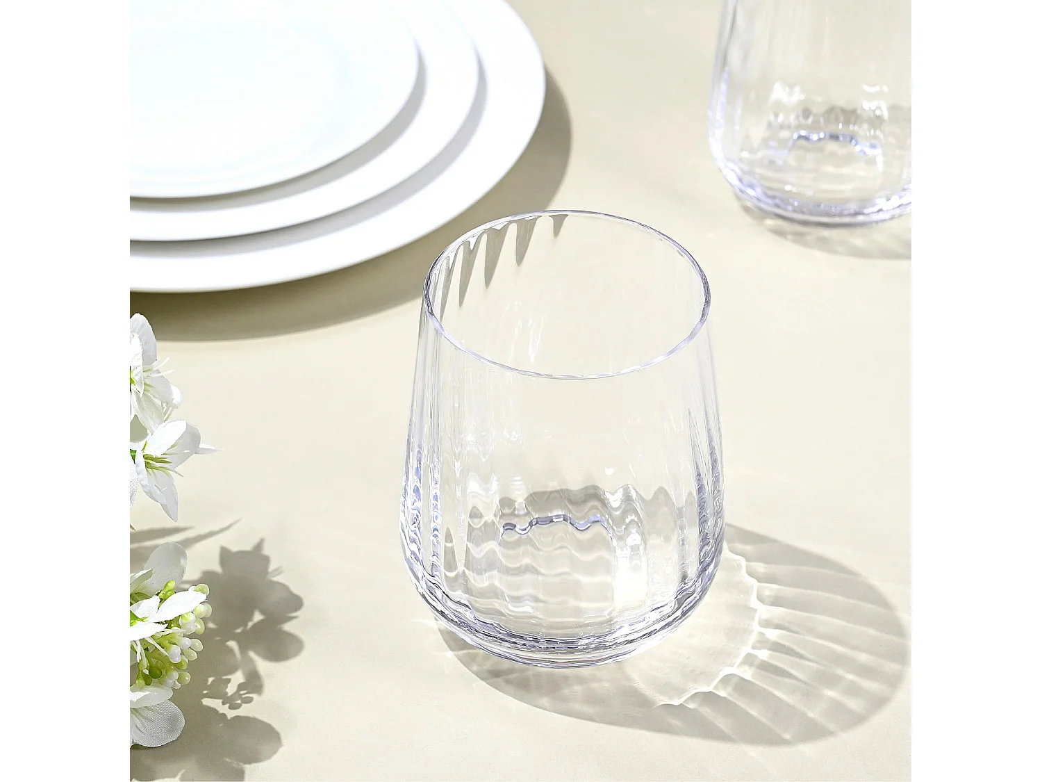Lot de 6 verres à eau en verre cristallin - 35 cl - Transparent