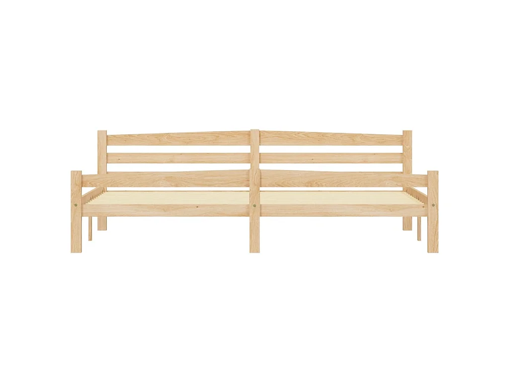 Estructura de cama sin colchón de madera maciza de pino, para dormitorio, 200 × 200 cm