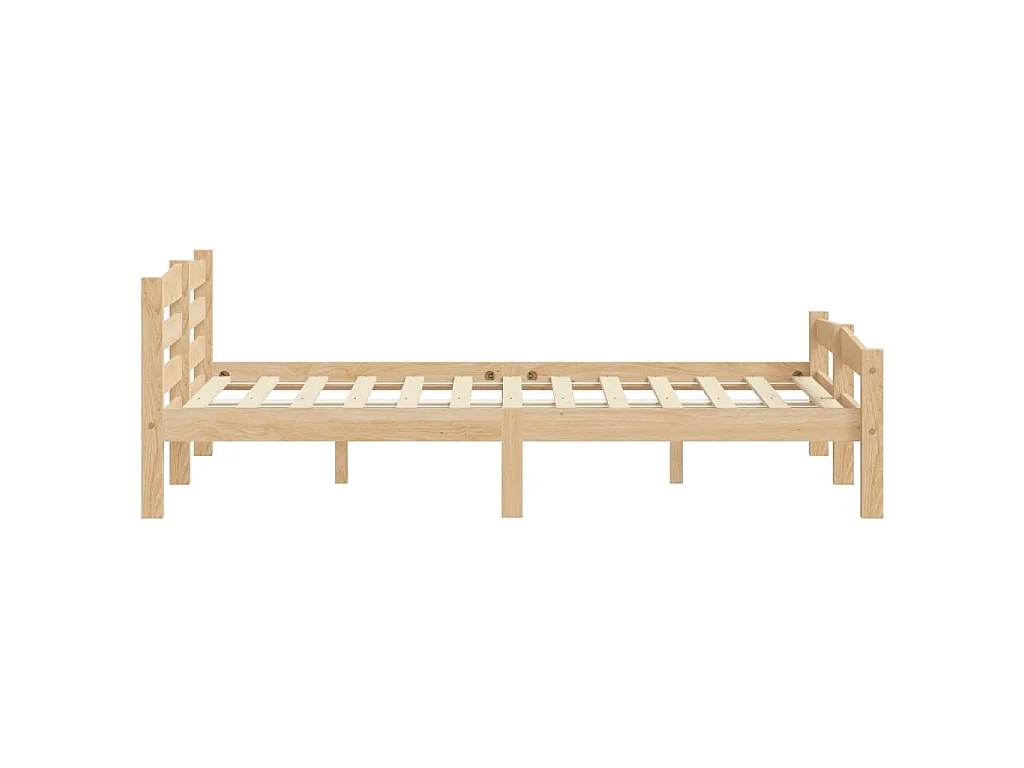 Estructura de cama sin colchón de madera maciza de pino, para dormitorio, 200 × 200 cm