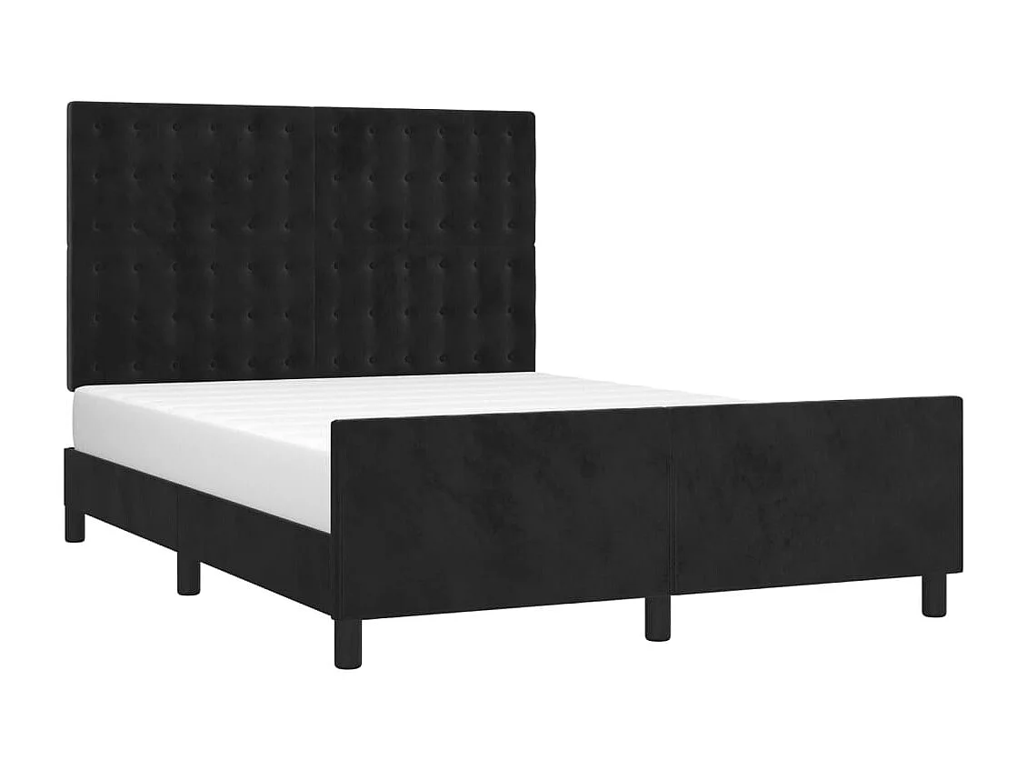 Cadre de lit sans matelas noir 140x190 cm velours