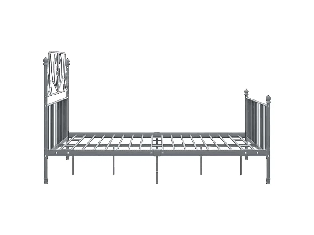 Cadre de lit sans matelas gris métal 140 x 200 cm