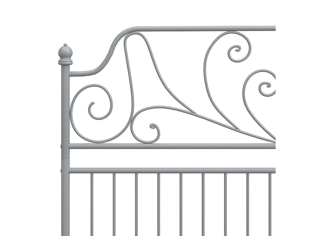 Cadre de lit sans matelas gris métal 140 x 200 cm