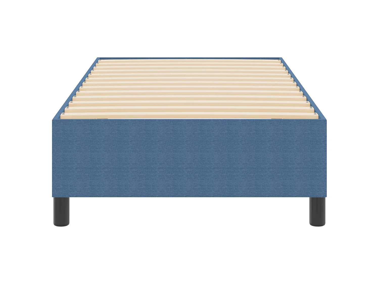 Cama de plataforma de tela de pana azul, 90 × 200 cm