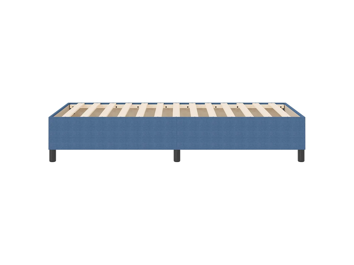 Cama de plataforma de tela de pana azul, 90 × 200 cm