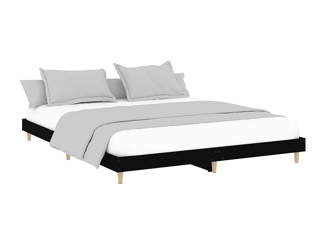 Cadre de lit sans matelas noir 120x200 cm