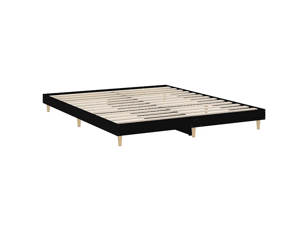 Cadre de lit sans matelas noir 120 x 200 cm