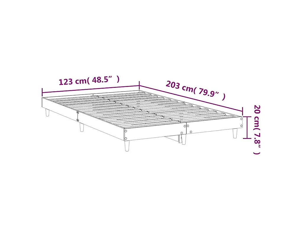 Cadre de lit sans matelas noir 120 x 200 cm