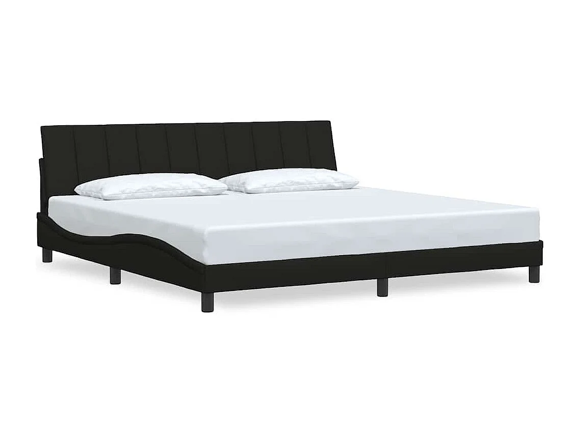 Cadre de lit sans matelas Hanko noir 200x200 cm tissu