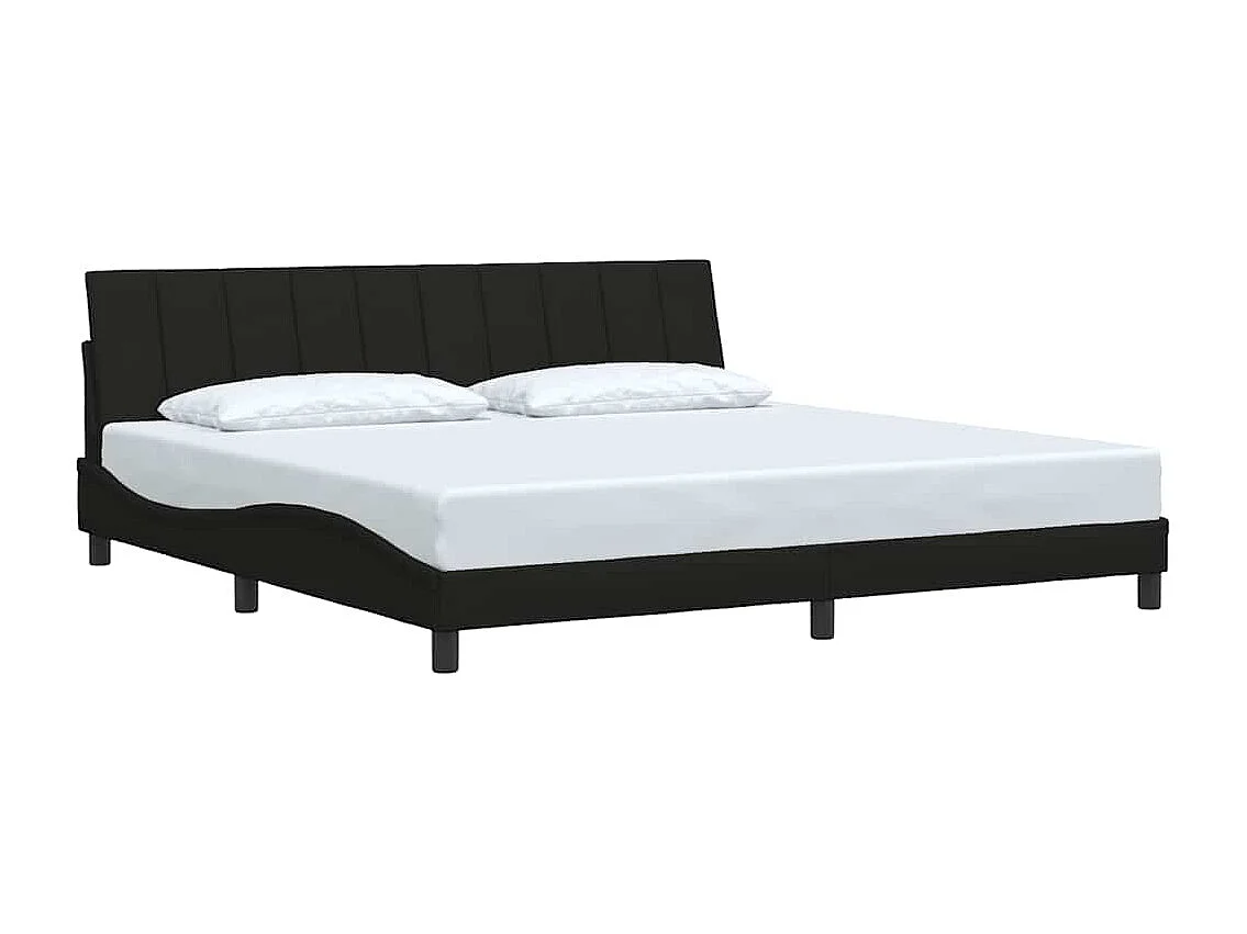 Cadre de lit sans matelas Hanko noir 200x200 cm tissu