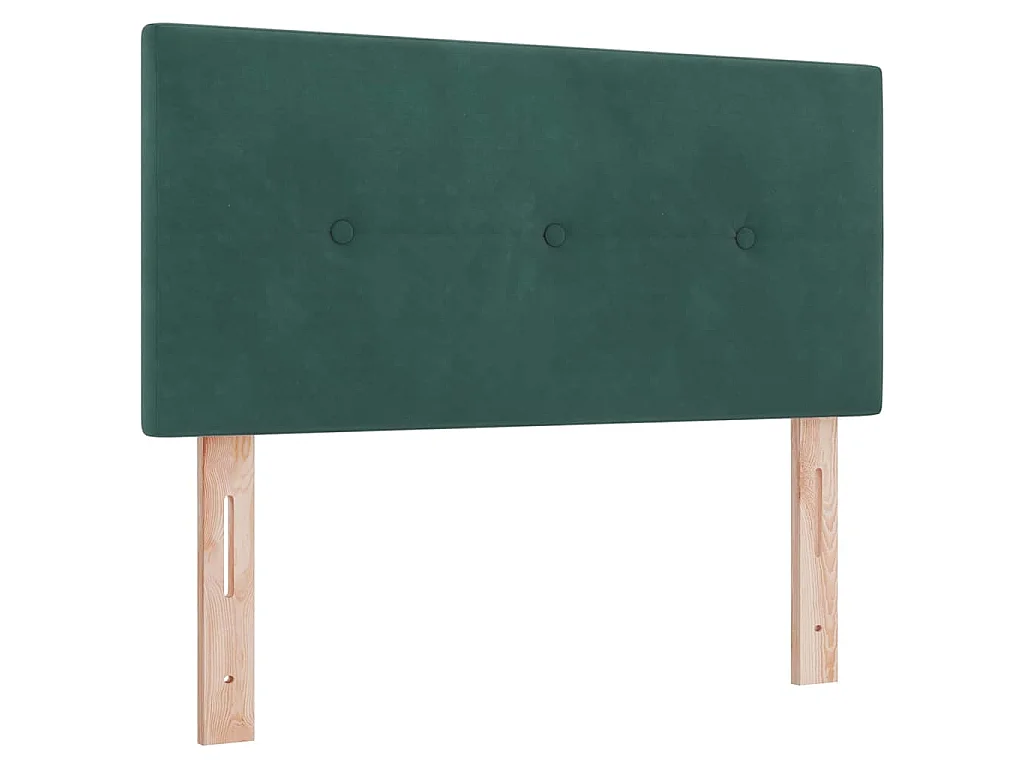 Lit à ressort avec LED vert foncé 100 x 200 cm en velours