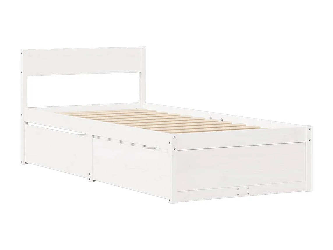 Cadre de lit sans matelas blanc 90x200 cm bois de pin massif