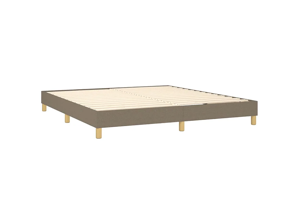 Estructura de cama con somier de tela, gris topo, 160 × 200 cm