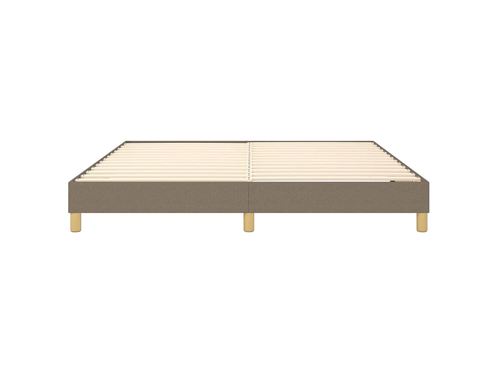 Estructura de cama con somier de tela, gris topo, 160 × 200 cm