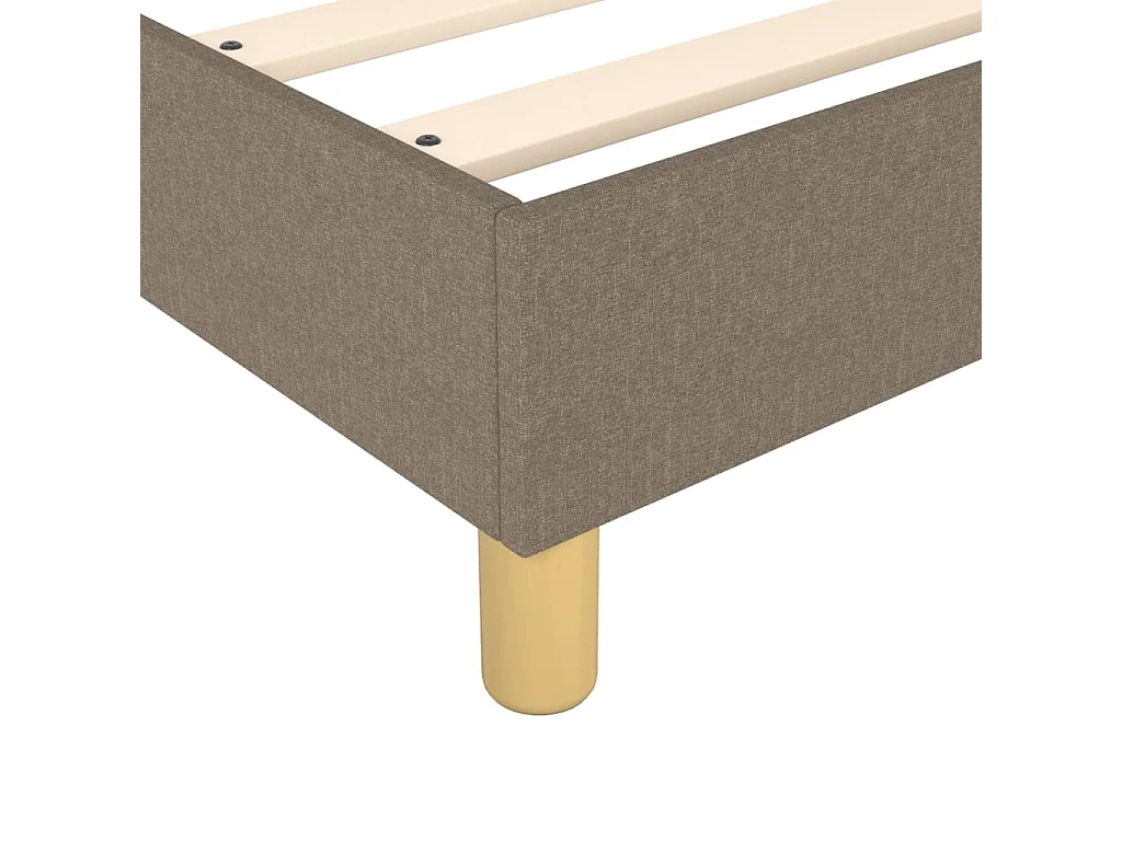 Estructura de cama con somier de tela, gris topo, 160 × 200 cm