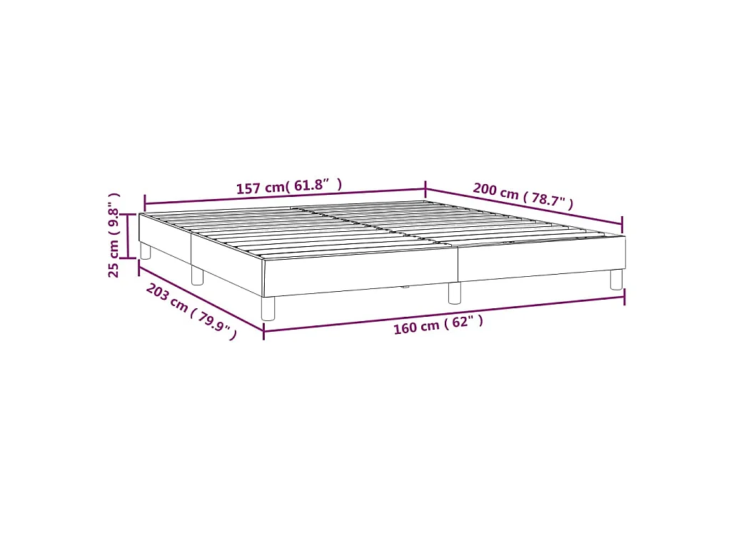 Estructura de cama con somier de tela, gris topo, 160 × 200 cm