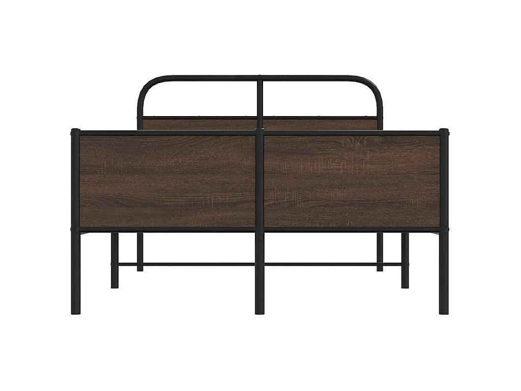 Estructura de cama sin colchón de madera, marrón roble, para dormitorio, 140 × 200 cm