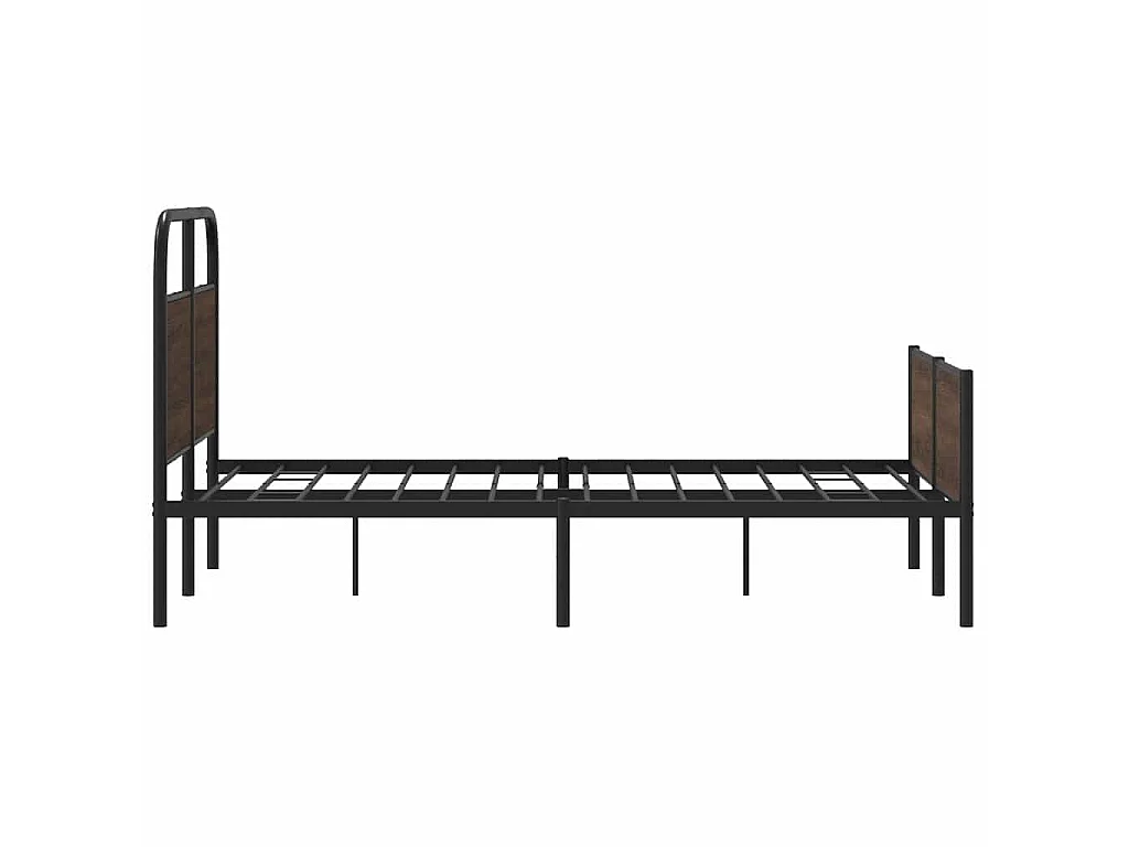 Estructura de cama sin colchón de madera, marrón roble, para dormitorio, 140 × 200 cm