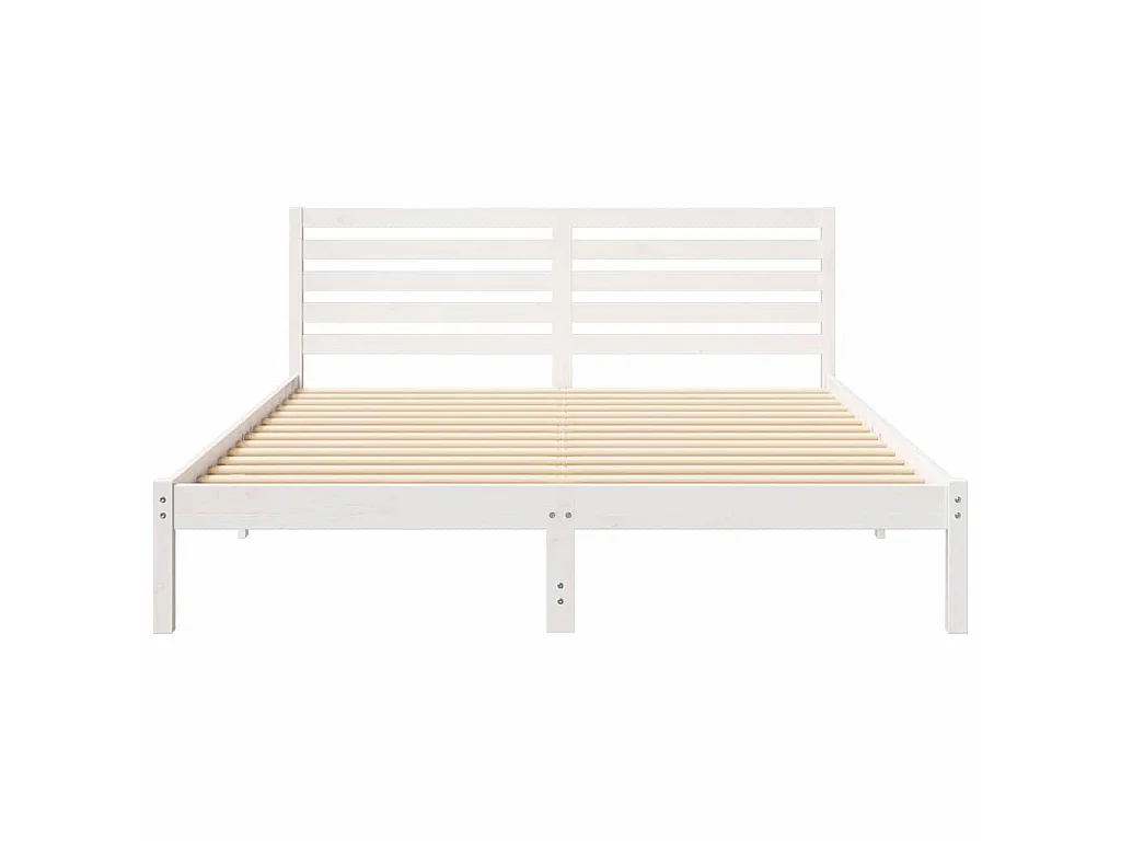 Cadre de lit avec tête de lit Blanc 160 x 220 cm Pin massif