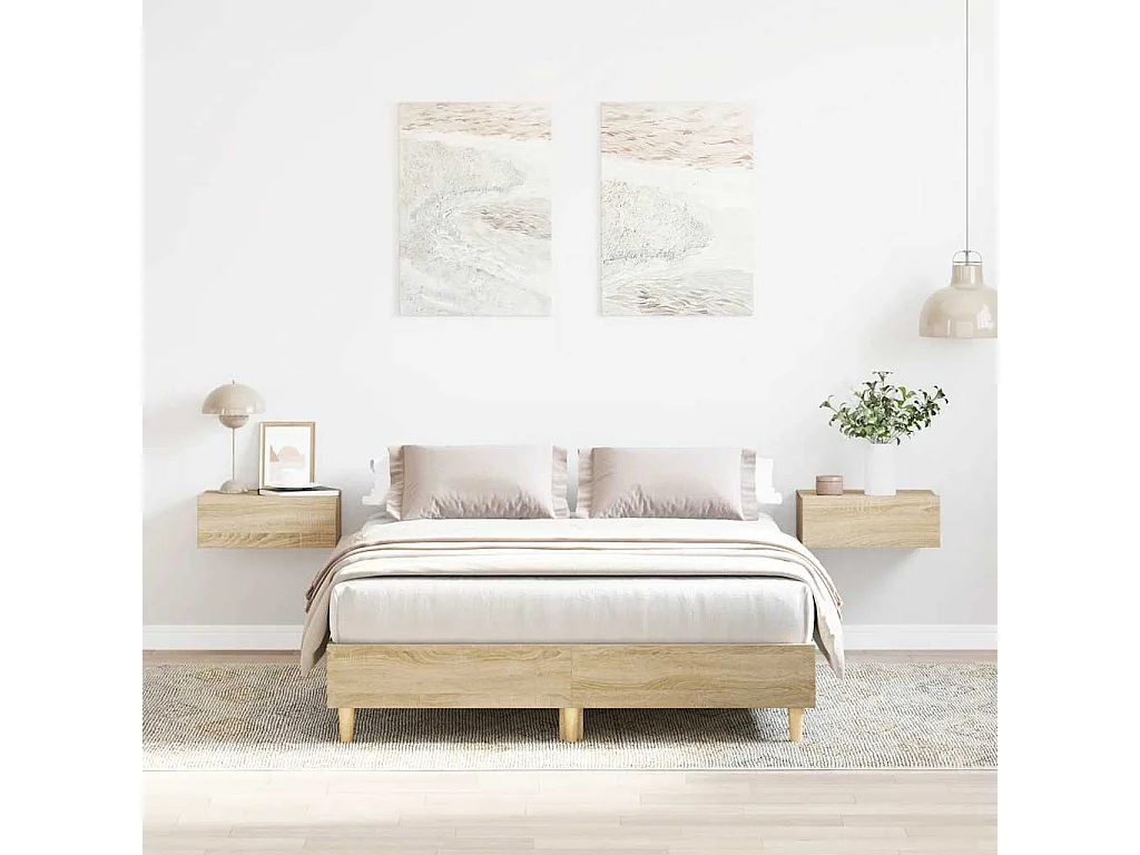 Cadre de lit sans matelas chêne  140x190 cm