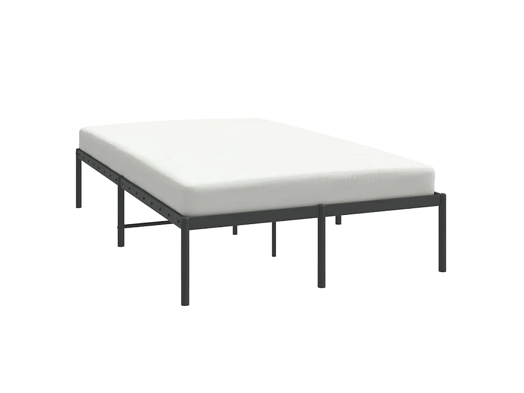 Cadre de lit en métal sans matelas noir 120 x 190 cm