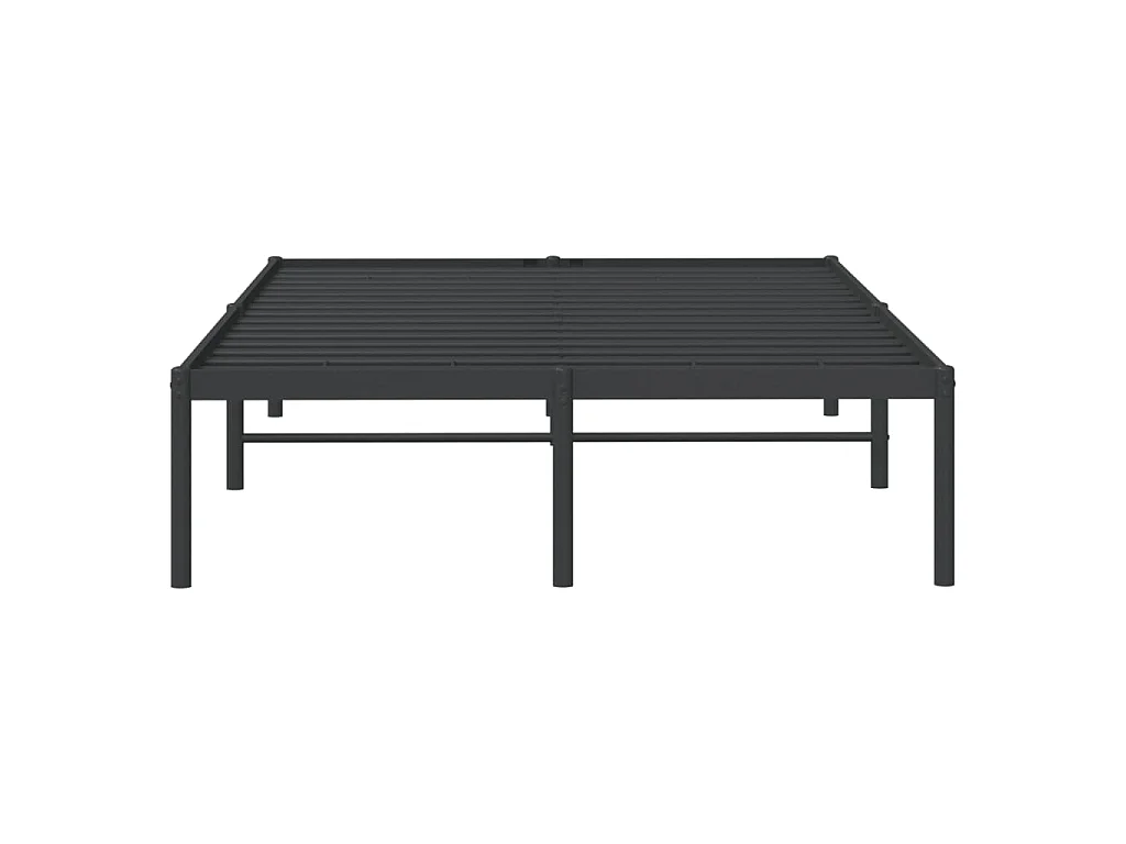 Cadre de lit en métal sans matelas noir 120 x 190 cm