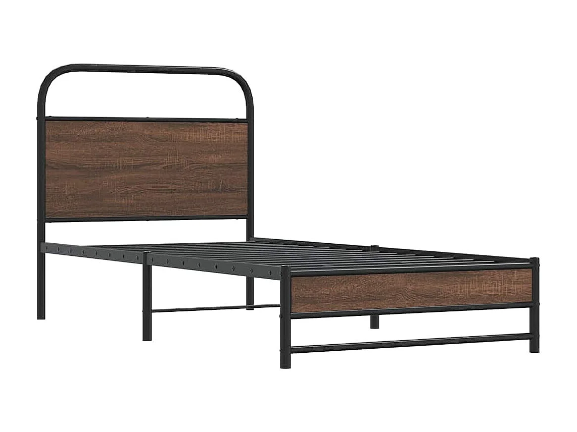 Cadre de lit sans matelas 90x190cm chêne marron bois ingénierie