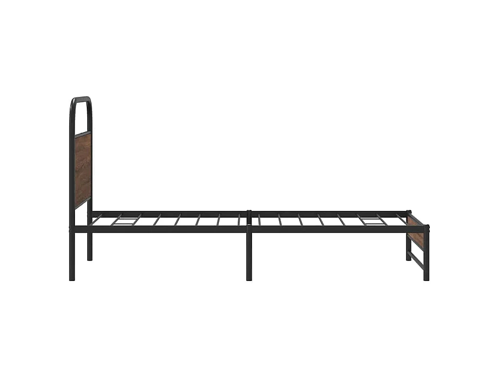 Estructura de cama sin colchón de madera de roble marrón para dormitorio, 90 × 190 cm