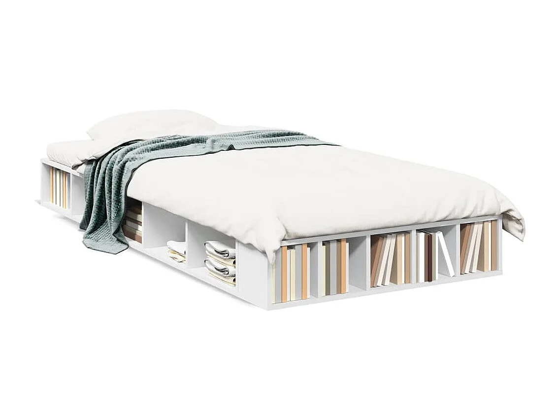 Estructura de cama madera de ingeniería blanca 90x190 cm