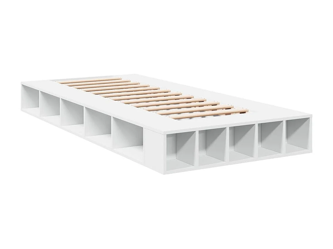 Estructura de cama madera de ingeniería blanca 90x190 cm