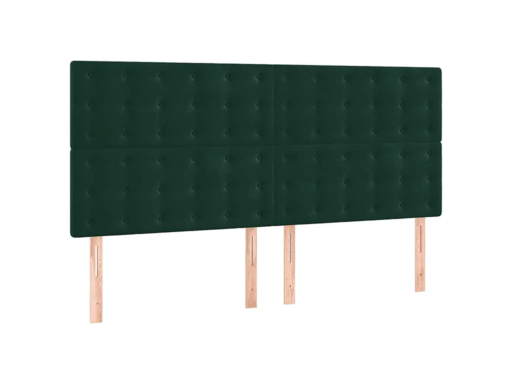 Estructura de cama sin colchón de terciopelo verde oscuro, 140 × 190 cm