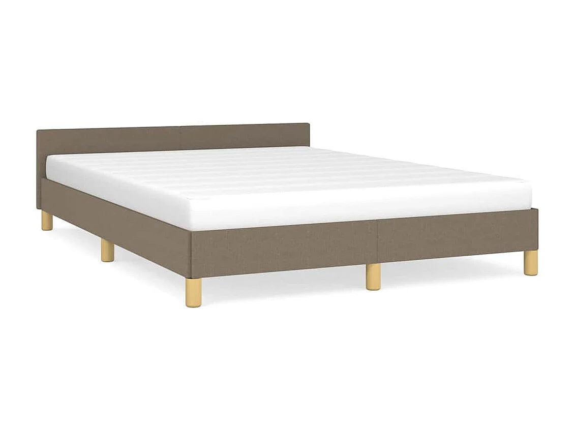 Cadre de lit sans matelas taupe 140x190 cm tissu