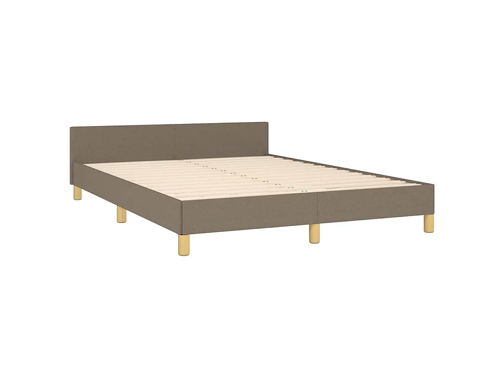 Cadre de lit sans matelas taupe 140 x 190 cm tissu