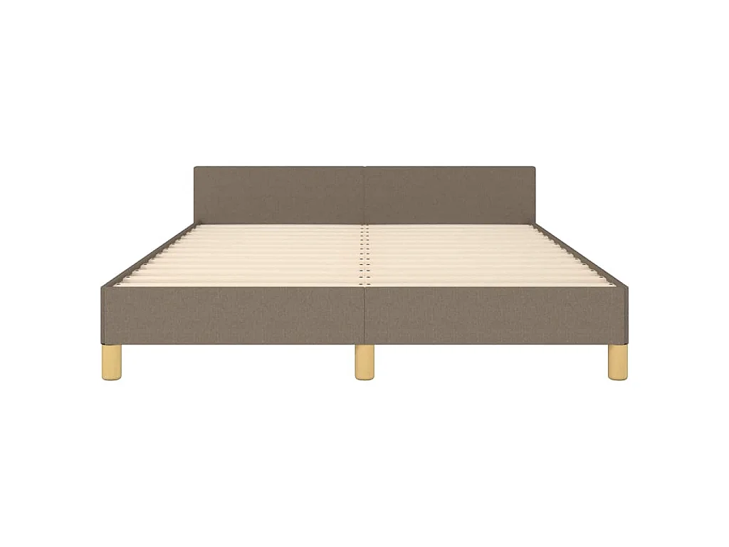 Cadre de lit sans matelas taupe 140 x 190 cm tissu