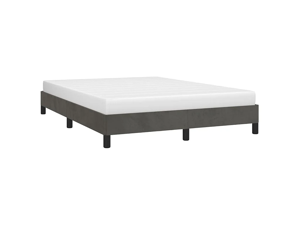 Cadre de lit sans matelas gris foncé 140 x 190 cm en velours