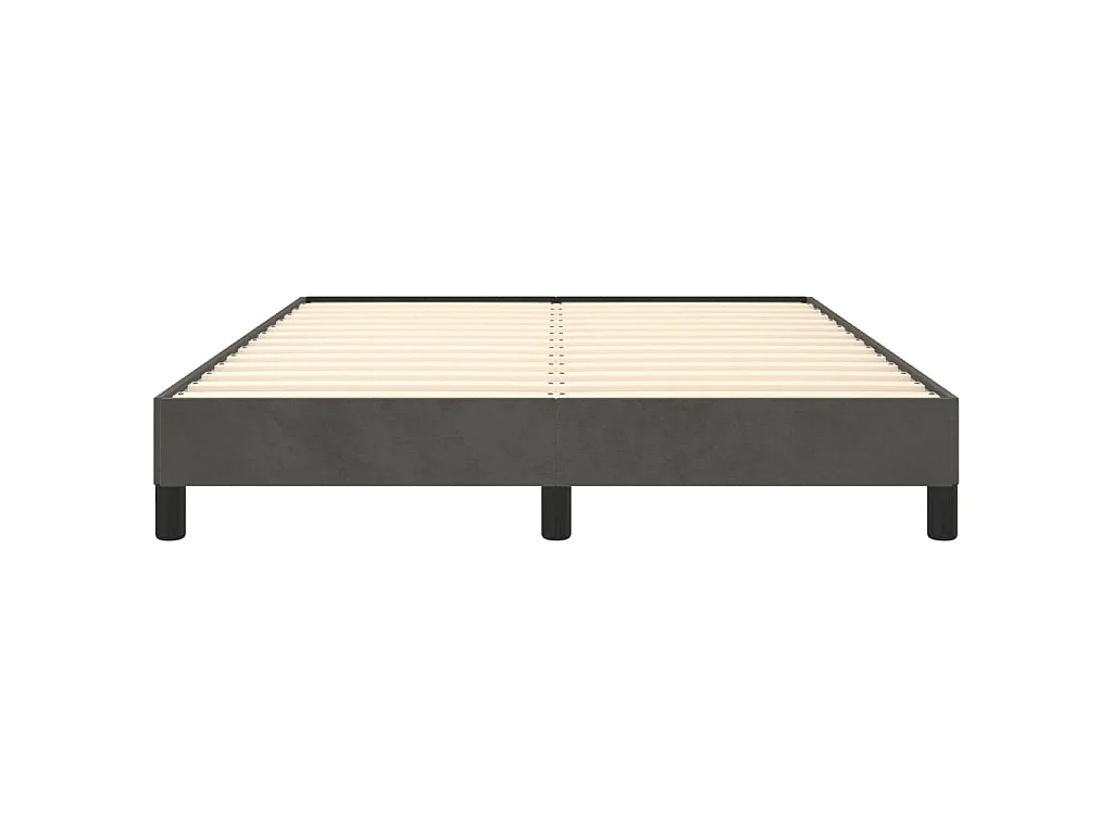 Cadre de lit sans matelas gris foncé 140 x 190 cm en velours