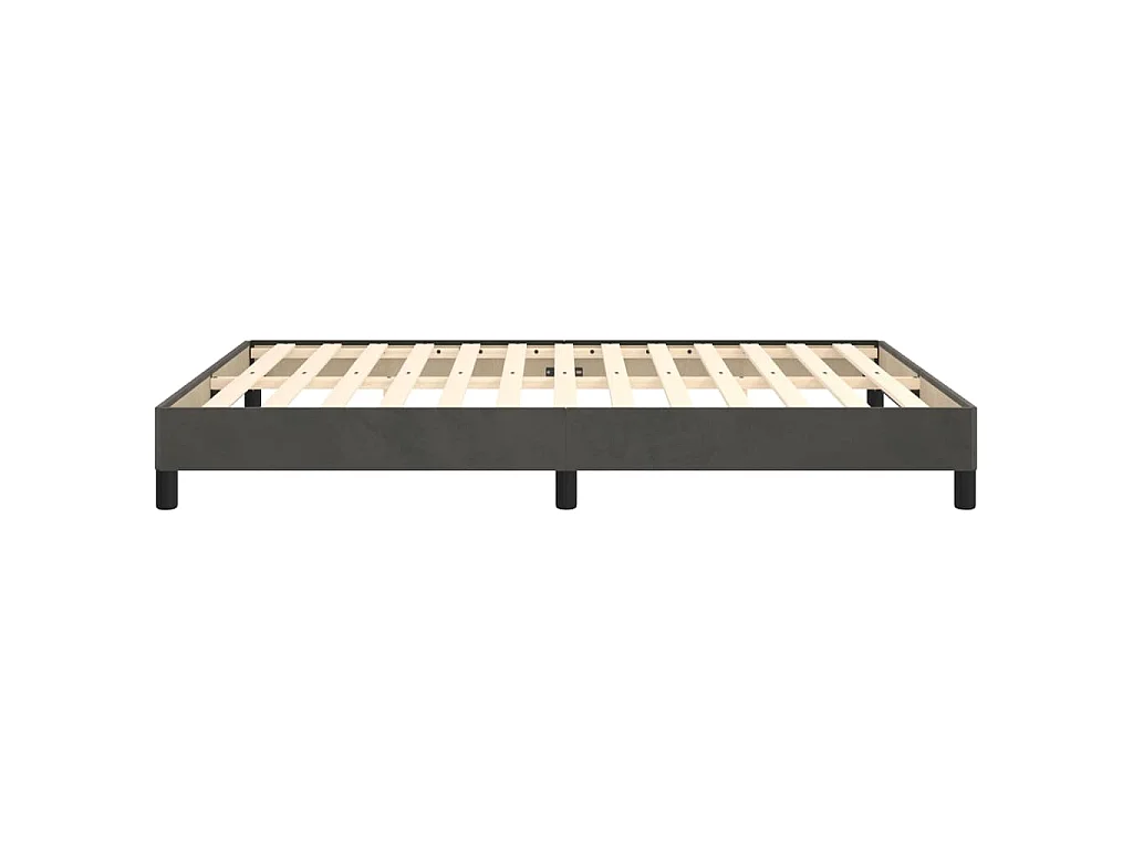 Cadre de lit sans matelas gris foncé 140 x 190 cm en velours