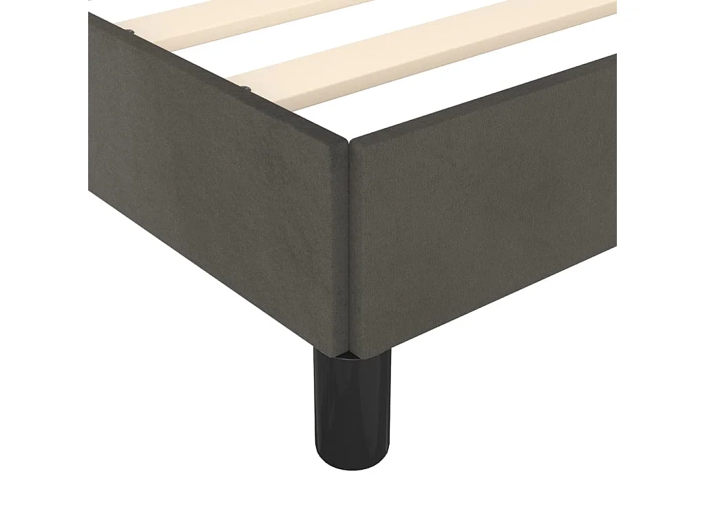 Cadre de lit sans matelas gris foncé 140 x 190 cm en velours