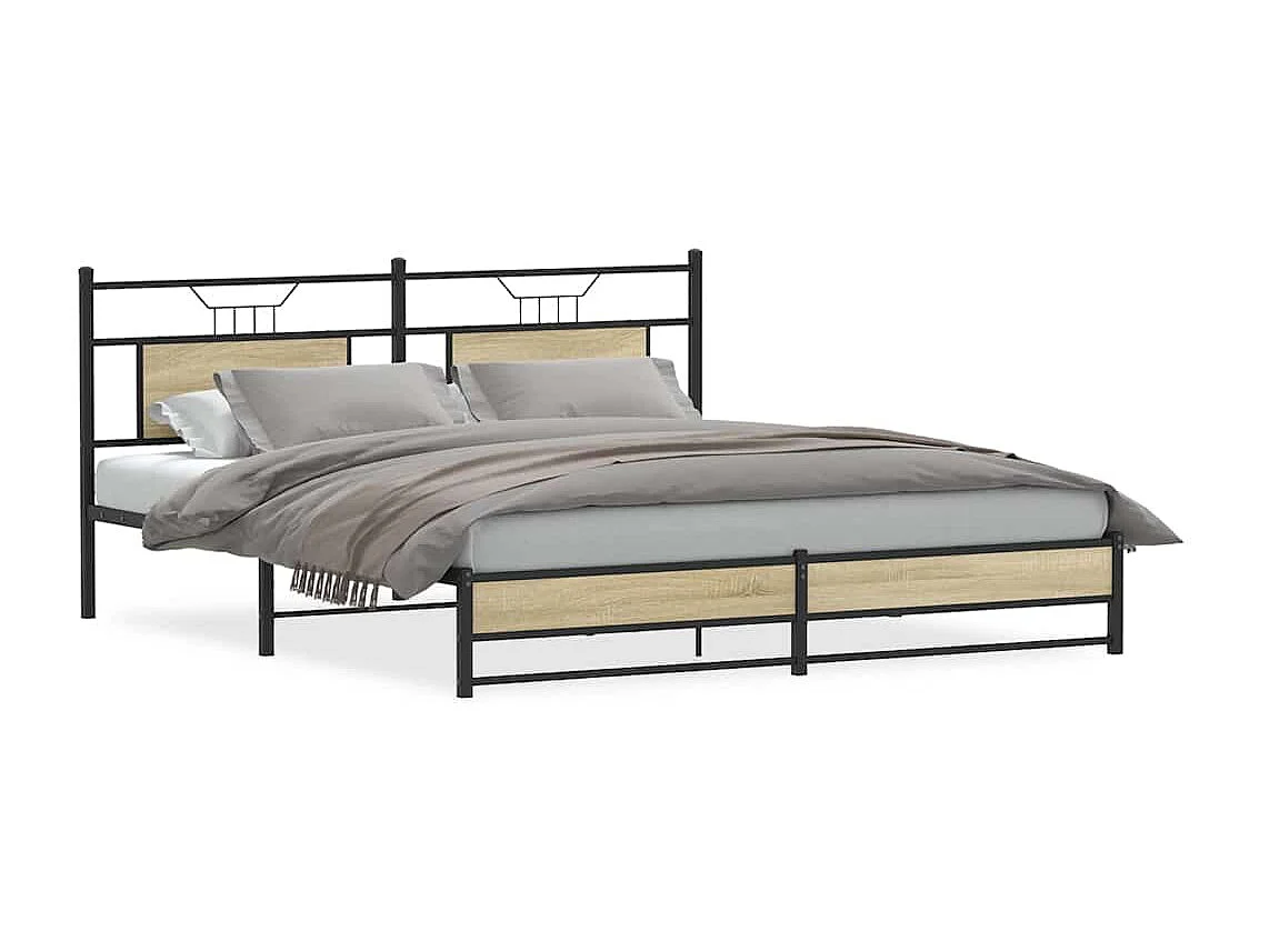 Cadre de lit sans matelas chêne  160x200 cm