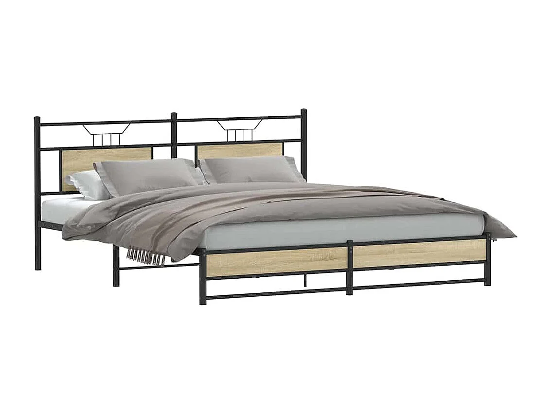 Cadre de lit sans matelas chêne  160x200 cm