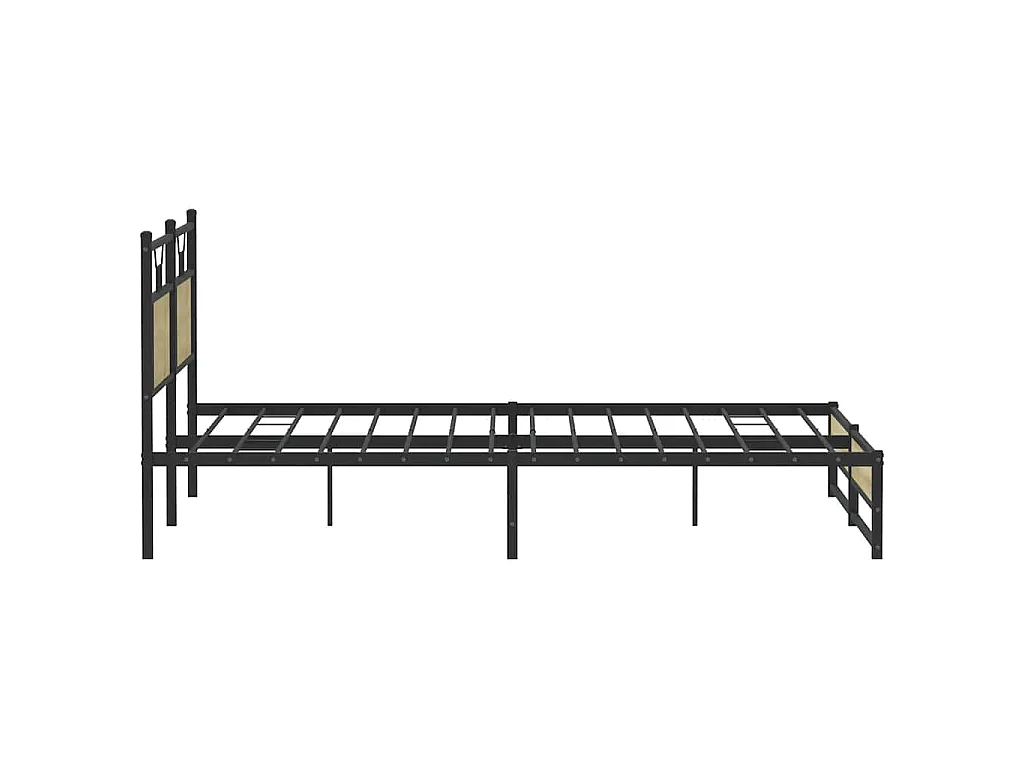 Estructura de cama de madera de ingeniería roble para dormitorio, 160 × 200 cm